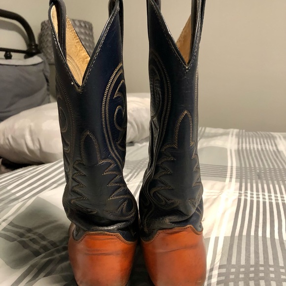 Justin Western Texas boots men’s Sz 9.5D free ship - Picture 5 of 11